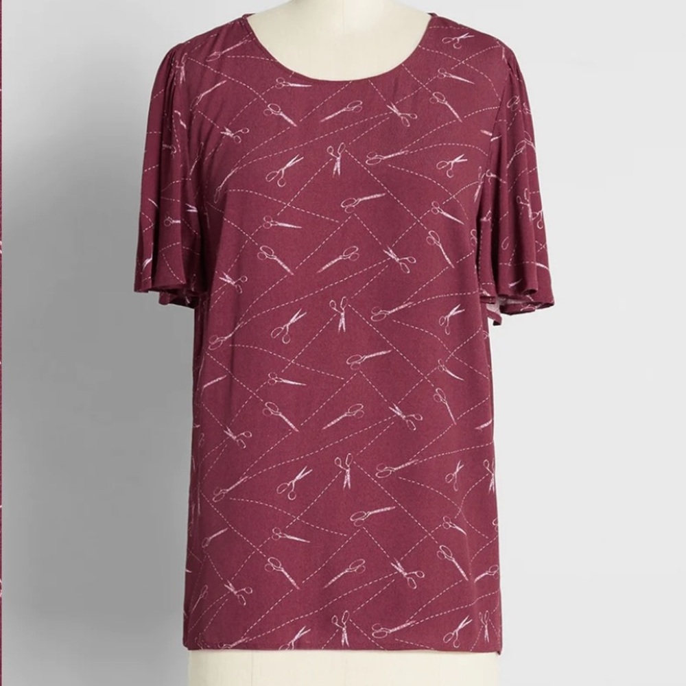 Modcloth 1x Makes My Heart Flutter Woven Top - image 1